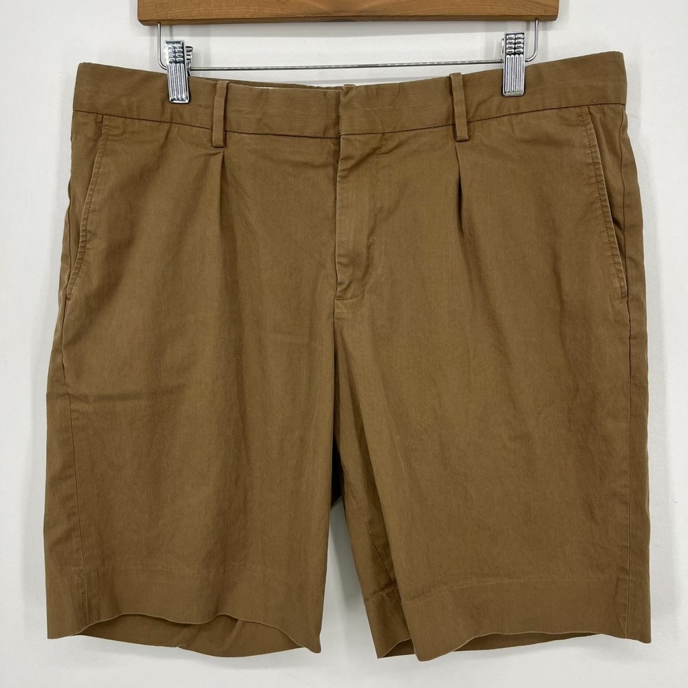 Sandro Paris Chino Shorts Men's US 34 EU 44‎ Brown Solid Pockets Cotton Blend